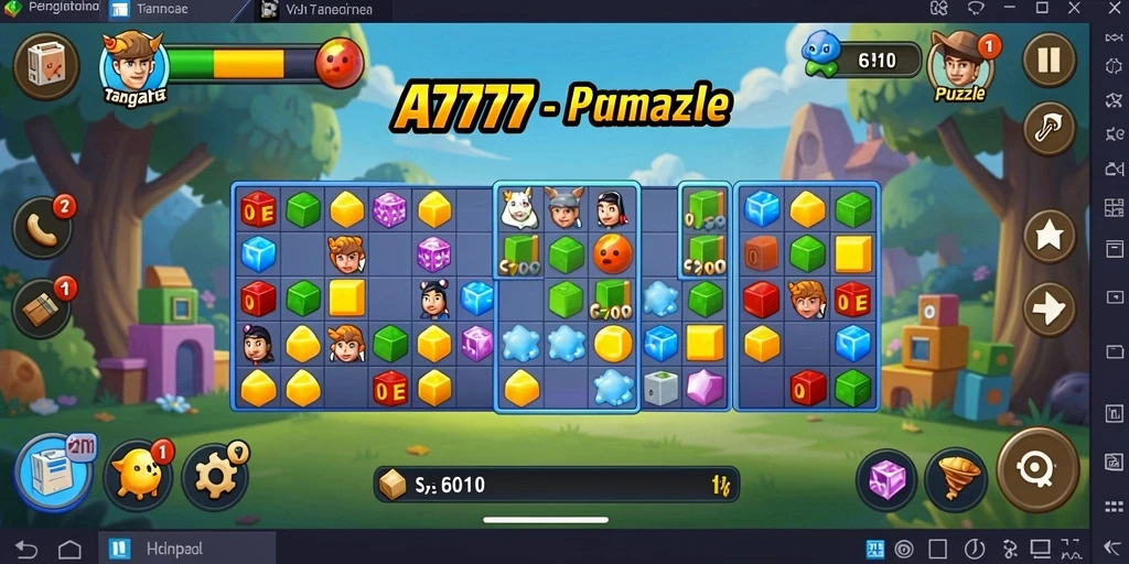 Tampilan gameplay A7777 yang seru dan menantang dalam dunia Puzzle.