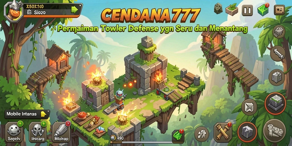Screenshot CENDANA777 menampilkan aksi seru dalam permainan Tower Defense.