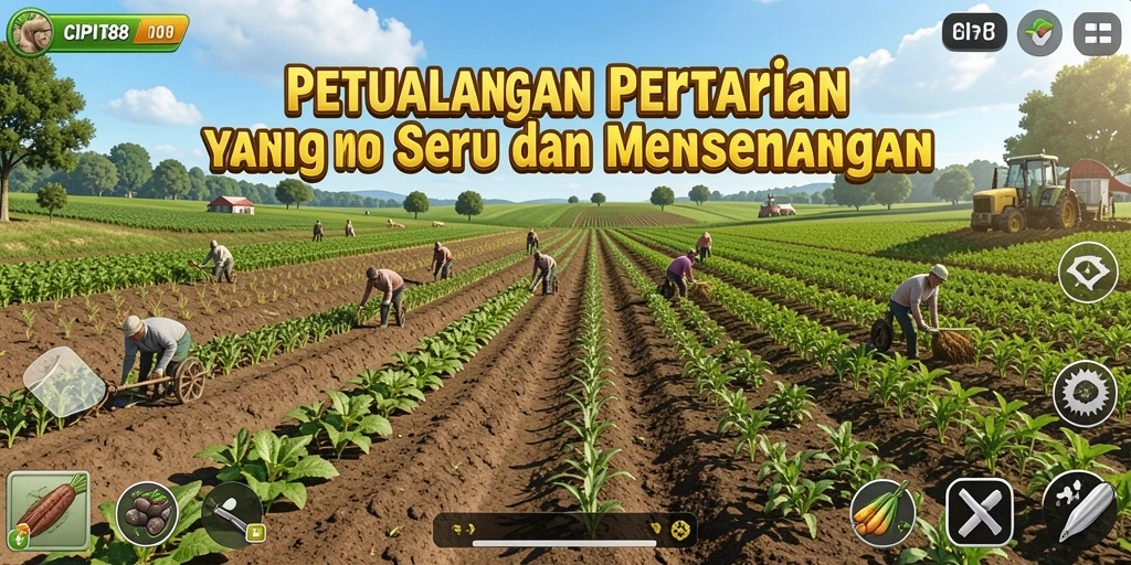 Tampilan gameplay <strong>CIPIT88</strong> yang menunjukkan aktivitas bertani yang menarik.