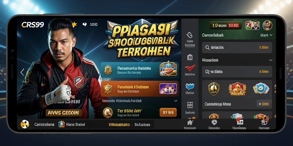 Tangkapan layar utama CRS99 yang menunjukkan fitur taruhan olahraga.