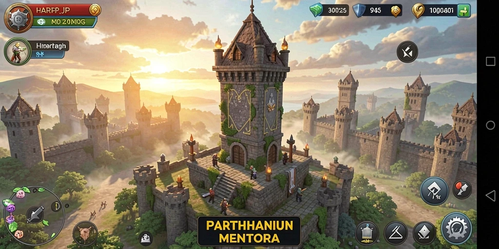 Gambaran gameplay seru dalam HARAPJP, menampilkan pertempuran menara yang mendebarkan.