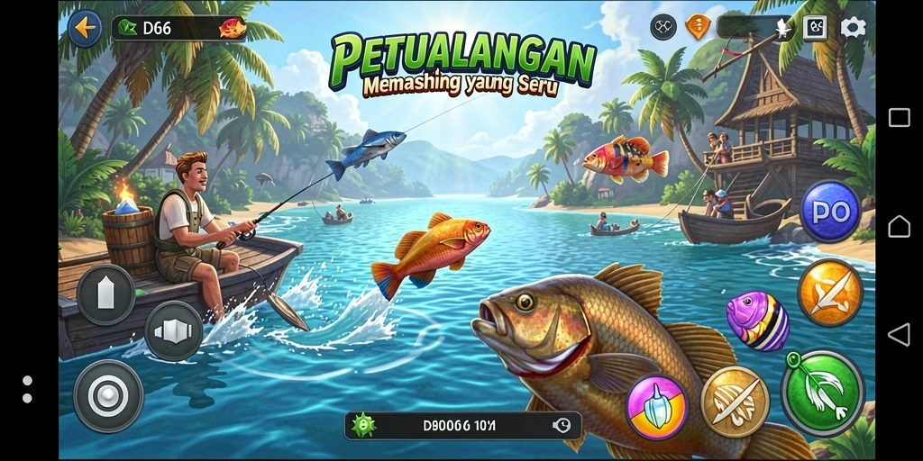 Tampilan menakjubkan dari gameplay memancing di ID66.