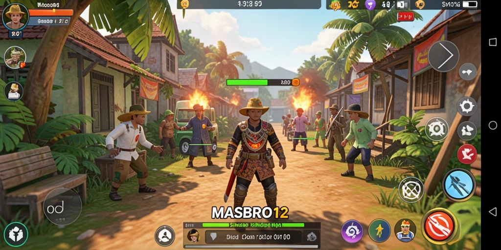 Tampilan gameplay menarik di MASBRO12 dengan berbagai aktivitas dan interaksi.