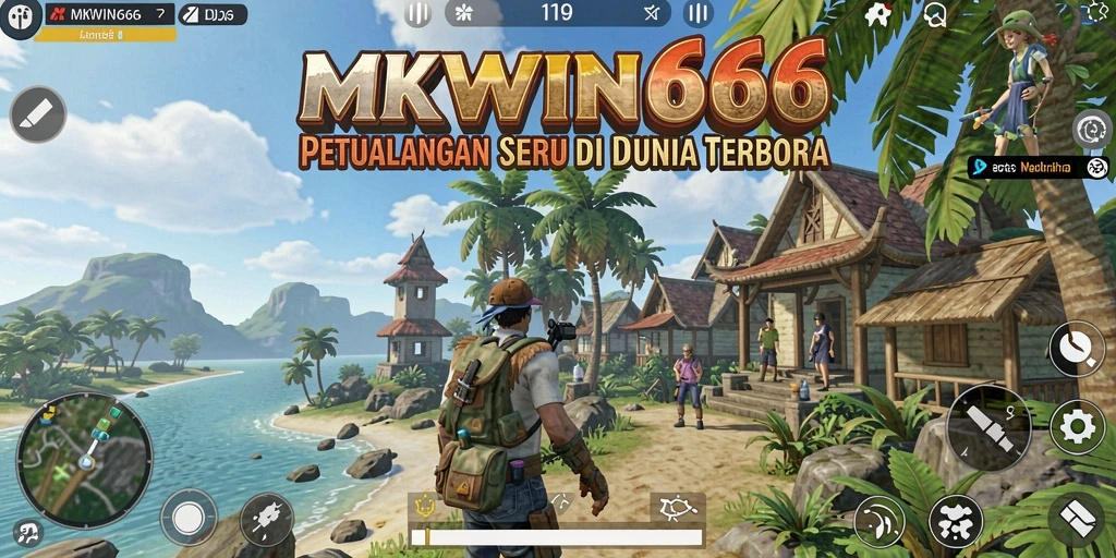 Screenshot gameplay dari MKWIN666 menunjukkan petualangan seru di dunia terbuka.