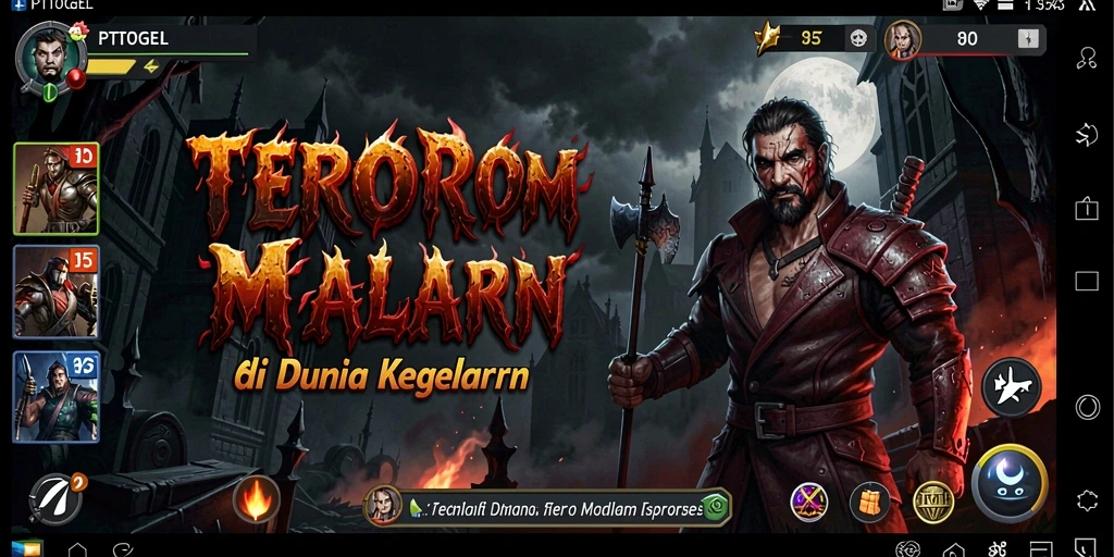 Tangkapan layar gameplay PTTOGEL menampilkan aksi menyeramkan di kegelapan.