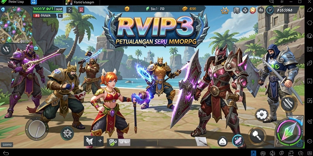 Gameplay menarik dan menantang di dunia RVIP3 MMORPG.