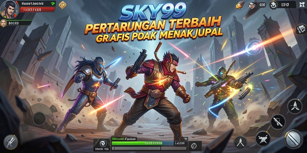 Tangkapan layar dari <strong>SKY99</strong> menunjukkan aksi pertarungan yang intens dan karakter-karakter yang hebat.