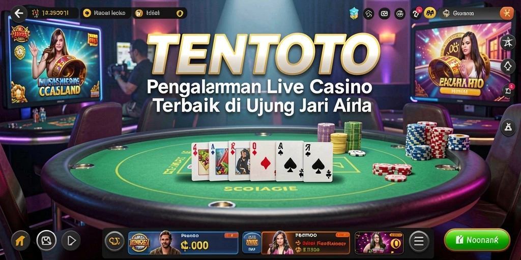 Screenshot gameplay Live Casino TENTOTO dengan dealer profesional.