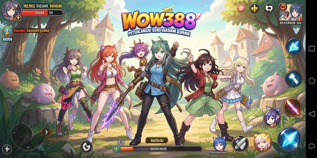 Screenshot WOW388 menunjukkan aksi seru dalam dunia Anime yang penuh warna.