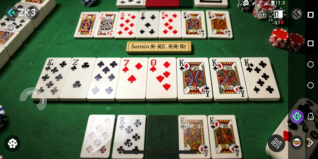 Tampilan gameplay seru ZK3 yang menampilkan kompetisi Domino.